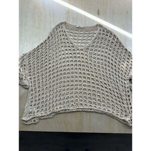 Milio Milano Women’s Sweater XL Beige Chunky Knitted Made In Italy Trendy